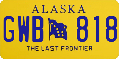 AK license plate GWB818