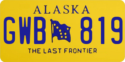 AK license plate GWB819