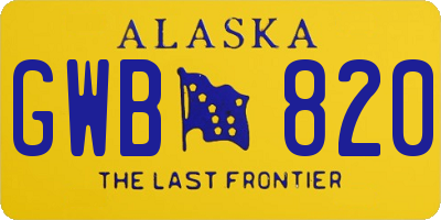 AK license plate GWB820