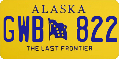 AK license plate GWB822