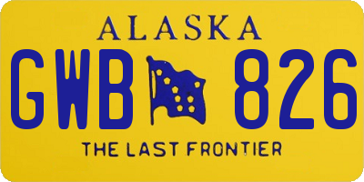 AK license plate GWB826