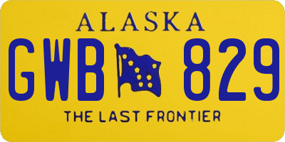 AK license plate GWB829