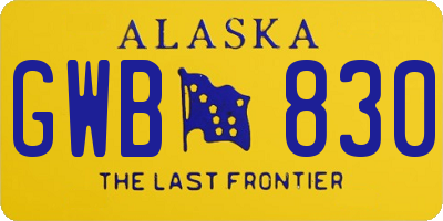 AK license plate GWB830