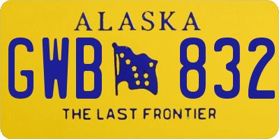 AK license plate GWB832