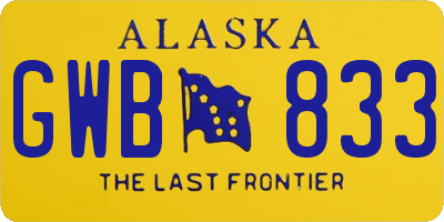 AK license plate GWB833