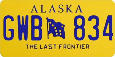 AK license plate GWB834