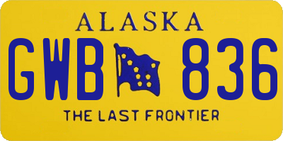 AK license plate GWB836