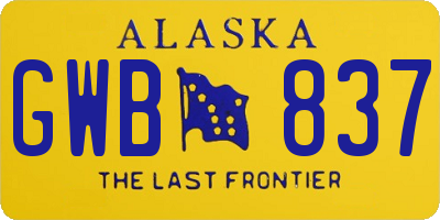 AK license plate GWB837