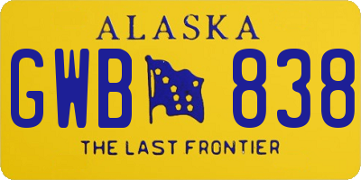 AK license plate GWB838