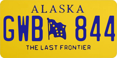 AK license plate GWB844