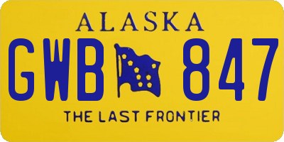 AK license plate GWB847