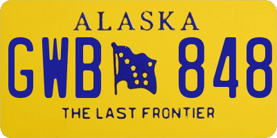 AK license plate GWB848