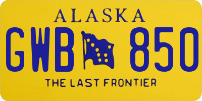 AK license plate GWB850