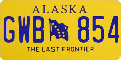 AK license plate GWB854