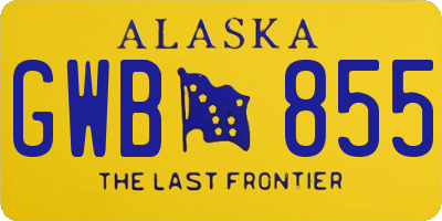 AK license plate GWB855