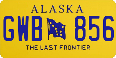 AK license plate GWB856