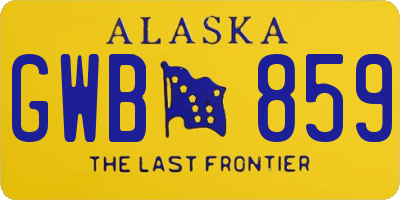 AK license plate GWB859