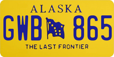 AK license plate GWB865