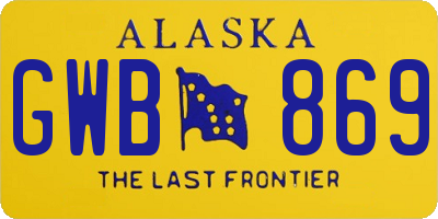 AK license plate GWB869