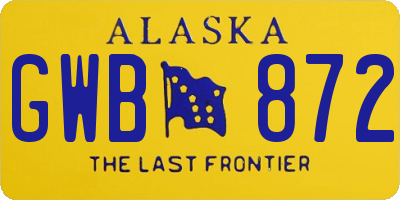 AK license plate GWB872