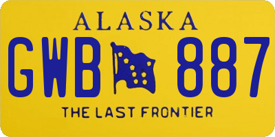 AK license plate GWB887