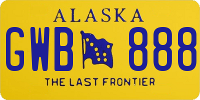 AK license plate GWB888