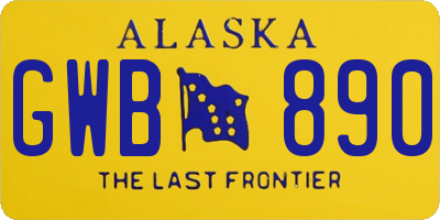 AK license plate GWB890