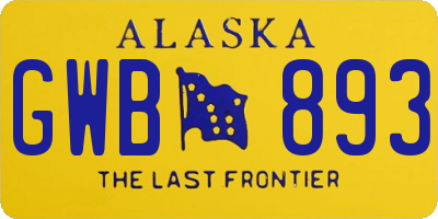 AK license plate GWB893