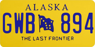 AK license plate GWB894