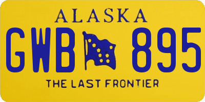 AK license plate GWB895