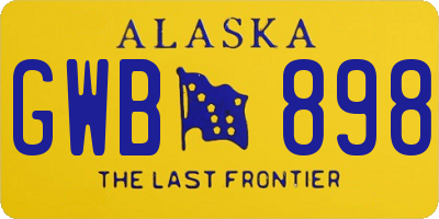 AK license plate GWB898