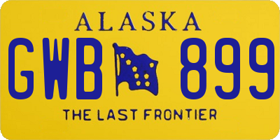 AK license plate GWB899