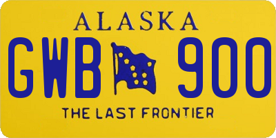 AK license plate GWB900