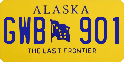 AK license plate GWB901