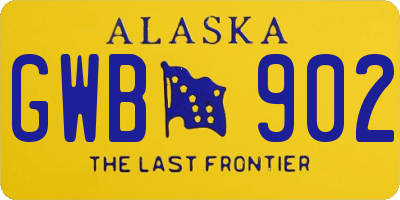 AK license plate GWB902