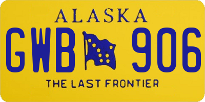 AK license plate GWB906