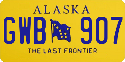 AK license plate GWB907