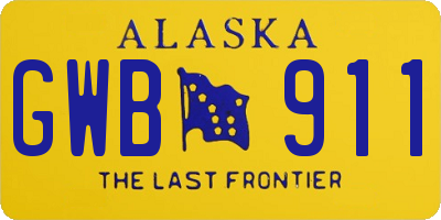 AK license plate GWB911