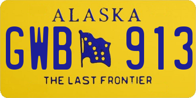 AK license plate GWB913