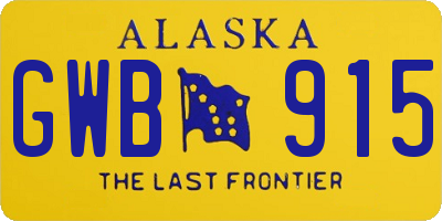 AK license plate GWB915