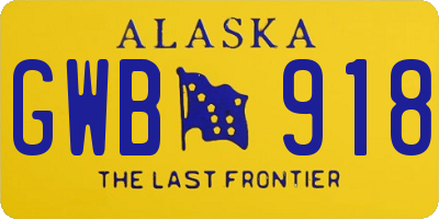 AK license plate GWB918