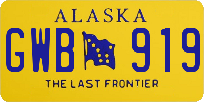 AK license plate GWB919