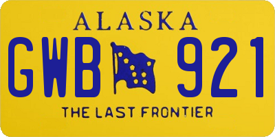 AK license plate GWB921