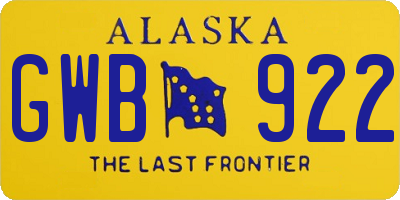 AK license plate GWB922