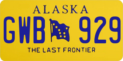 AK license plate GWB929