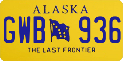 AK license plate GWB936