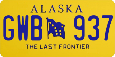 AK license plate GWB937