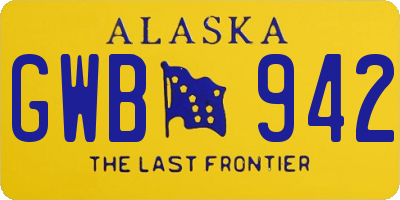 AK license plate GWB942