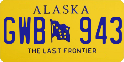 AK license plate GWB943