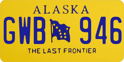 AK license plate GWB946